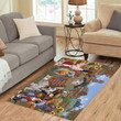 Halloween round Town And Fall Pumpkin Scarecrow Both Sphynx Cats Area Rug CLA20120590R Rug