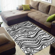 Black White Paisley African American Area Rug Home Decor