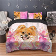 Pomeranian Pink Flower Bedding Set IYZF