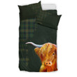 Kennedy Modern Tartan Scottish Highland Cow Bedding Set JJIWW