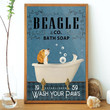 Beagle Co Bath Soap Established 1959 Wash You Paws Beagle Dog Dad Beagle Dog Mom Unframed Canvas Art Home Decor Art