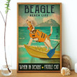 Beagle Dog Beach Life Est 1957 When In Doubt Paddle Out Beagle Dog Dad Beagle Dog Mom Unframed Canvas Art Home Decor Art