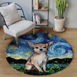 Chihuahua Canvas V1 Water Round Rug