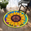 Hippie Peace Sunflower TB160996 Round Rug
