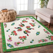 Green Flower And Rooster DN1501084R Rug