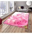 Pink White Rose Leaves Flowers Floral CLA17120790R Rug