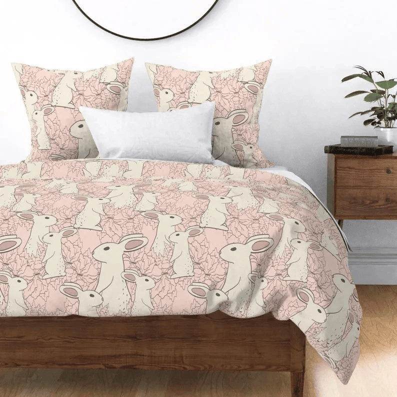 Spring Bunny And Carrots Bedding Set