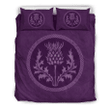 Scotland Purple Thistle Beige Bedding Set