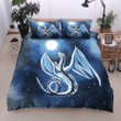 White Dragon And Moon Bedding Set