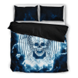Skull and Blue Lighting Bedding Set