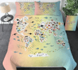 World Map Animal Bedding Set