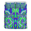 Neon Green Psychedelic Trippy Bedding Set