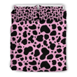 Black And Pink Cow Bedding Set