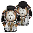 Wolf Native American - 3D All Over Printed Hoodie