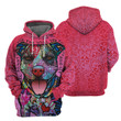 Pink Pitbull - 3D All Over Printed Hoodie