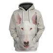 3D Bull Terrier Dog Front And Back Hoodie Apparel