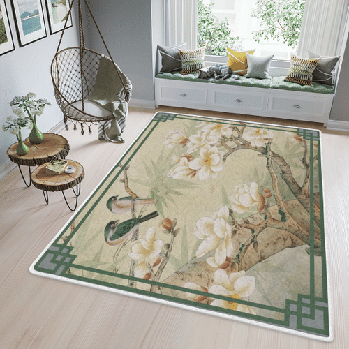 Woonistore  Bird And Flowers Area Rug W030934