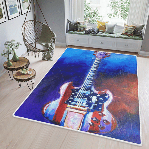 Woonistore  Colorful Bass Guitar Area Rug W040994
