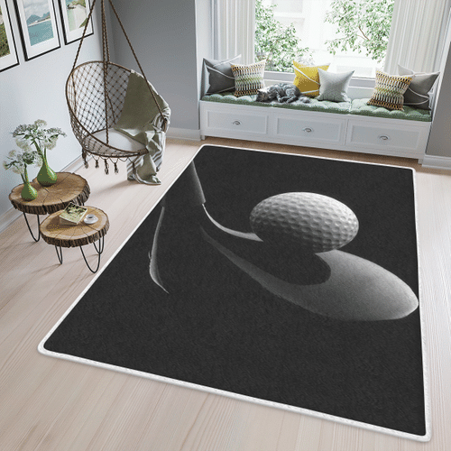 Woonistore  Black And White Golf Area Rug W050971