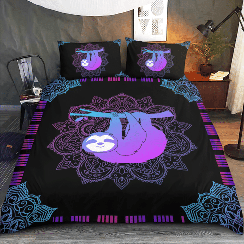 Woonistore  Sloth Light Color Mandala Bedding Set W0509177 Bedroom Decor