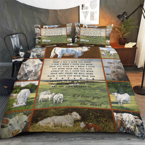 Woonistore  Charolais Cattle, Charolais Cows Bedding Set W100956 Bedroom Decor