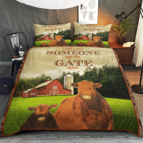 Woonistore  Red Angus Cattle Bedding Set W1009203 Bedroom Decor