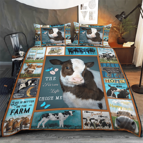 Woonistore  The Farm Life Chose Me, Cow Bedding Set W1009227 Bedroom Decor