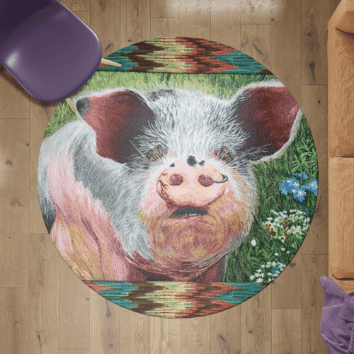  Pig Round Carpet W2009102