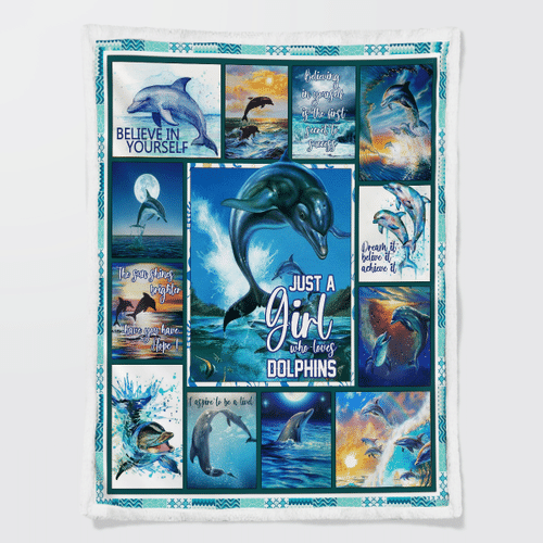 Woonistore  Dolphin Lover Sherpa Blanket W2609180