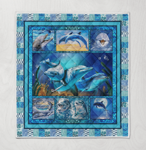  Blue Dolphin Quilt Blanket WQ2609111