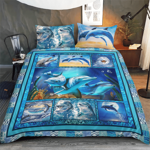 Woonistore  Blue Dolphin Bedding Set Duvet Cover Set W290914 Bedroom Decor
