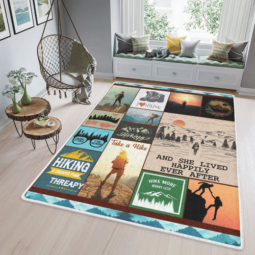Woonistore  Hiking Woman Area Rug Rectangle Rug WN111147