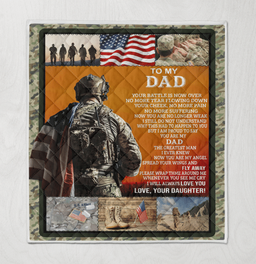  To My Dad Veteran Blanket Quilt WQ301240