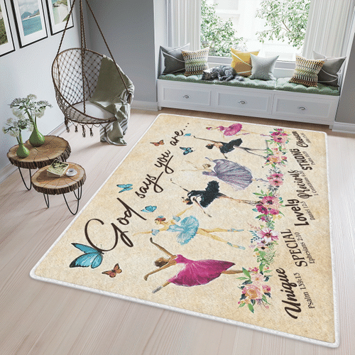 Woonistore  God Say You Are... Ballet Dancer Area Rug, Rectangle Rug WN11032229