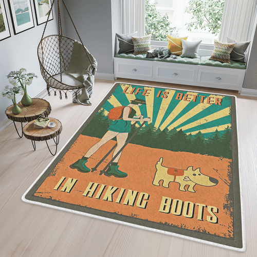 Woonistore  Life Is Better In Hiking Boots - Retro Area Rug, Rectangle Rug WN11032238