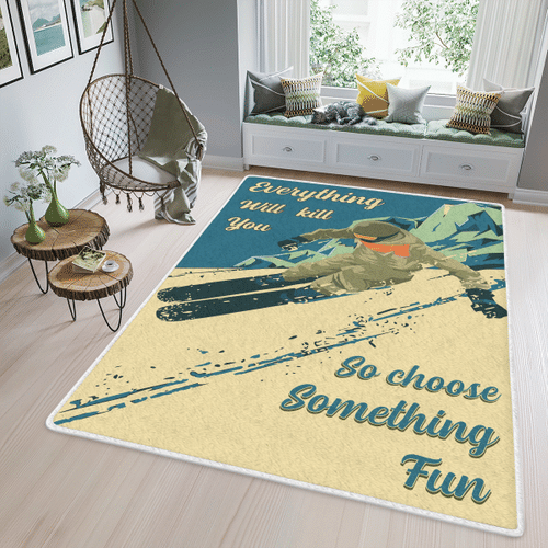 Woonistore  Snow Skiing Everything WIll Kill You So Choose Something Fun Area Rug, Rectangle Rug WN11032248