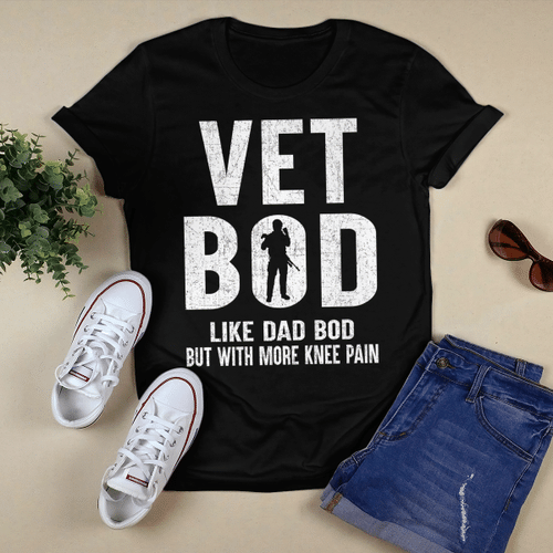 Woonistore - Mens Mens Vet Bod Like A Dad Bod But With More Knee Pain Veteran Premium T-Shirt