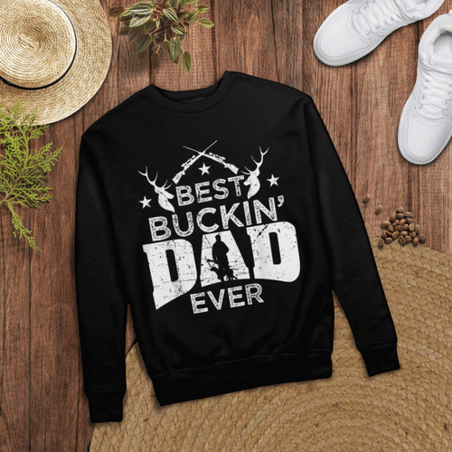 Woonistore - Best Buckin Dad Ever Cute Deer Hunting T-Shirt Tee