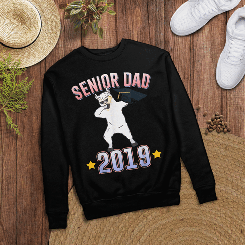 Woonistore - Llama Dad Dabbing Senior Graduation 2019 Gift T-shirt
