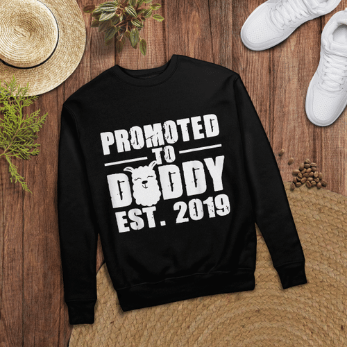 Woonistore - Mens Promoted To Daddy Llama Est 2019 Funny Tshirt LLama Dad