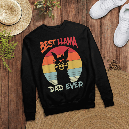 Woonistore - Retro Vintage Best Llama Dad Ever Father's Day Gift T-Shirt
