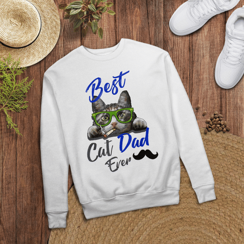 Woonistore - Best Cat Dad Ever T-Shirt Cat Daddy Father Gift Men