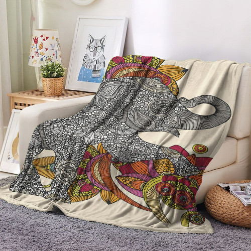Elephant Plush Fleece Blanket, Elephantidae Baby Fleece Blanket, Elephant Fleece Blanket, Gifts for Elephant