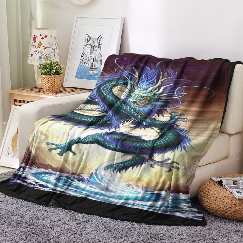 Mythical Creature Plush Fleece Blanket, Dragon Queen Fleece Throw Blanket, Dragon Fleece Blanket, Gifts for Dragon