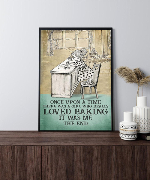 Girl Love Baking Canvas Art Vintage Canvas Art Bakery Canvas Art Hobby Art Book Page Print Kitchen Art Decor Signs For Home Best Gifts Ever