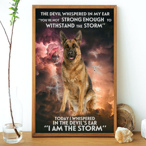 I Am The Storm German Shepherd Dog Unframed Canvas Art German Shepherd Dog Mom German Shepherd Dog Dad Vintage Home Decor Print Art