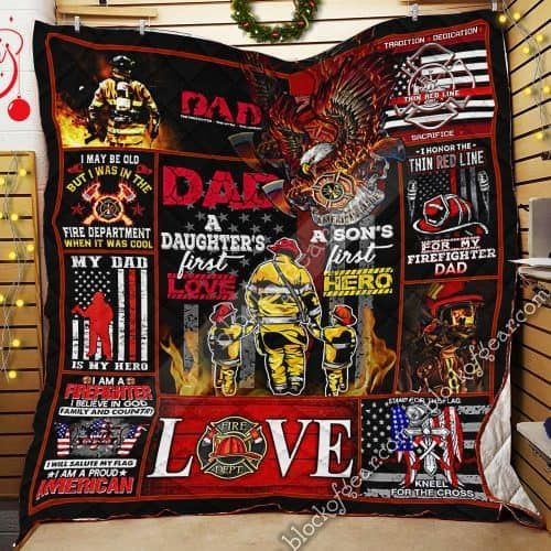 Firefighter Dad In My Heart CL15110115MDQ Quilt Blanket