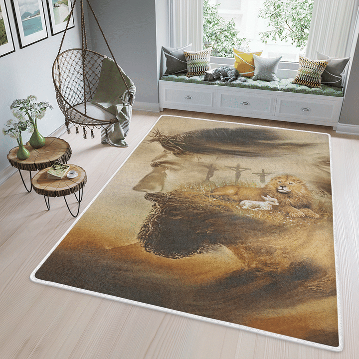 Woonistore  Peace On Earth For The Lion And The Lamb Jesus Area Rug, Rectangle Rug WN15032216