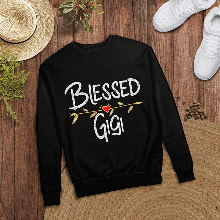 Woonistore - Blessed to be Called Gigi Funny Grandma Flower Style Gifts Premium T-Shirt