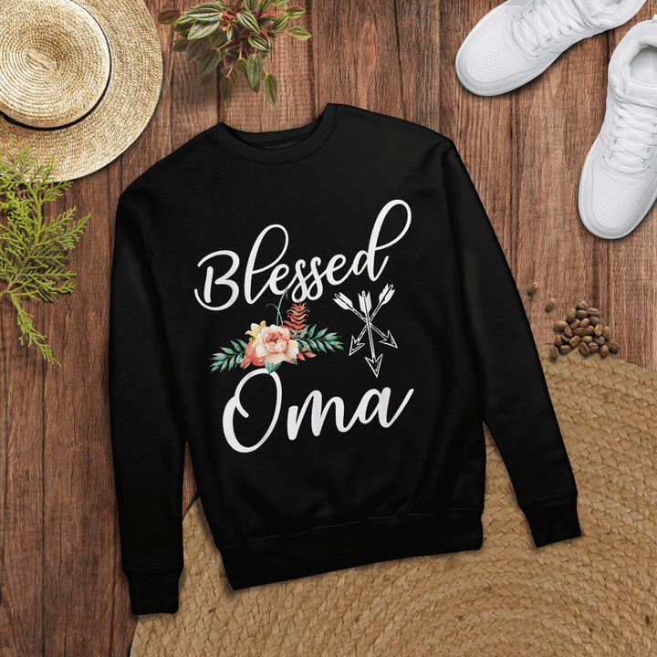 Woonistore - Blessed Oma T-Shirt With Floral Mother's Day Gift